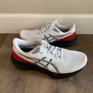 ASICS GT-1000 13 Men’s 12 Running Shoes in White, Red & Black